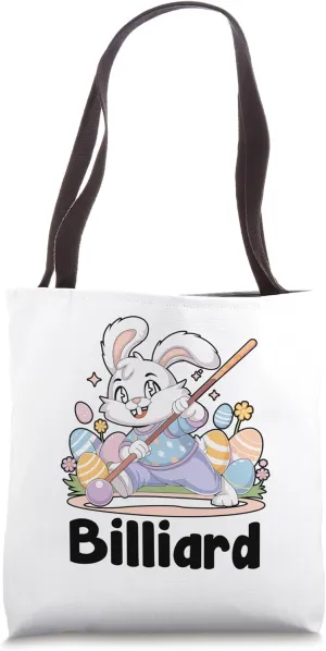 Bunny Playing Billiard Easter Day Egg Chocolate Hunting Tote Bag