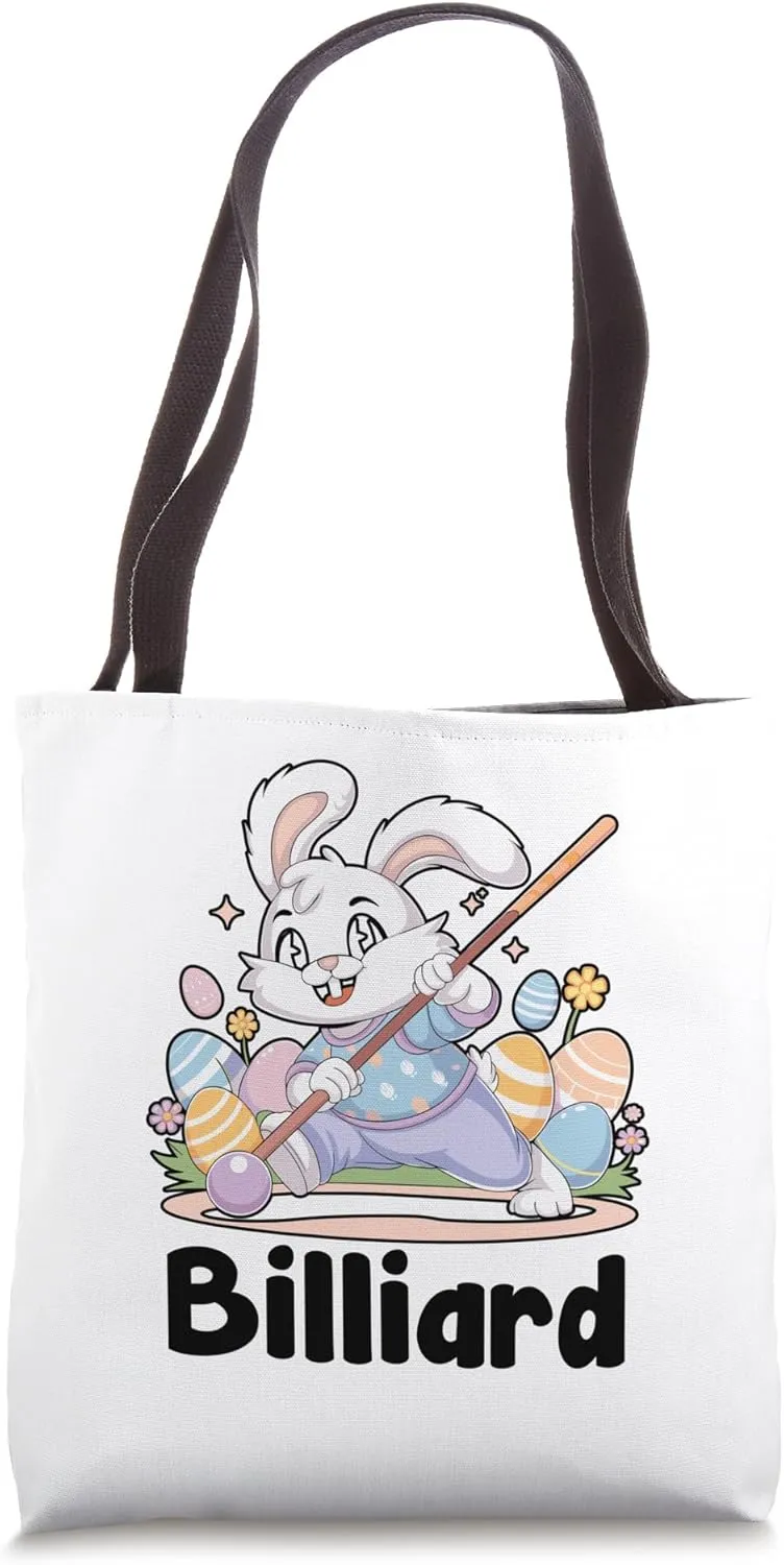 Bunny Playing Billiard Easter Day Egg Chocolate Hunting Tote Bag
