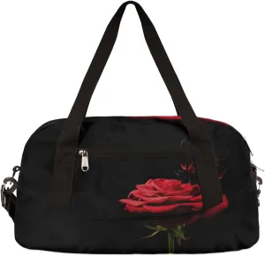 Butterfly Red Rose Kids Duffel Bag for Girls Boys Teens, Oil Painting Dance Bag Overnight Small Duffel Bag Carry On Weekend Sports Gym Travel Bag for School Practice Gymnastics Ballet