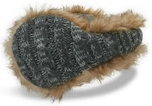 Cable Knit Fur Behind The Head Ear Warmer (Gray Heather)