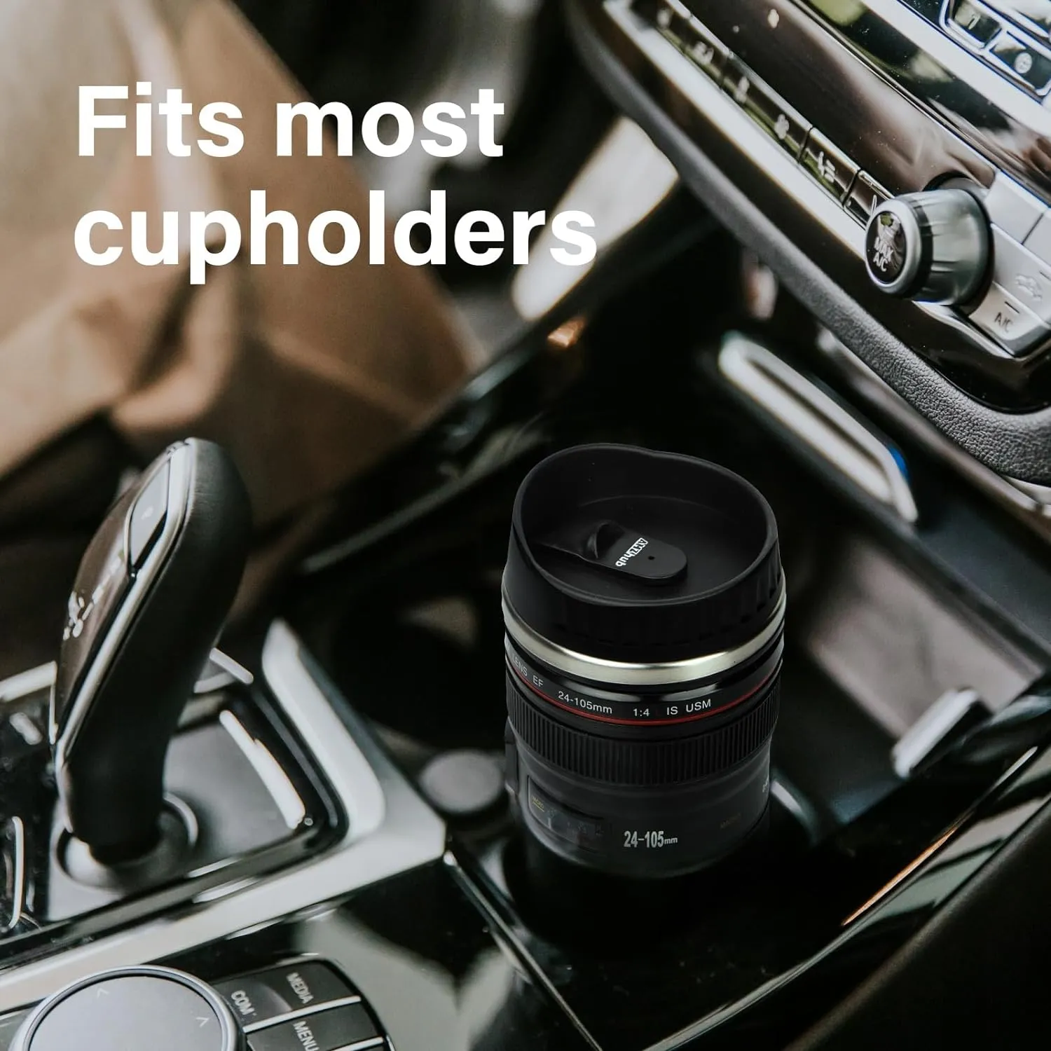 Camera Lens Coffee Mug,Travel Coffee Cup,Stainless Steel Lens Mug Thermos Camera Lens Mug with Lid and Spoon,Cool Gifts for Photographers Men and Women