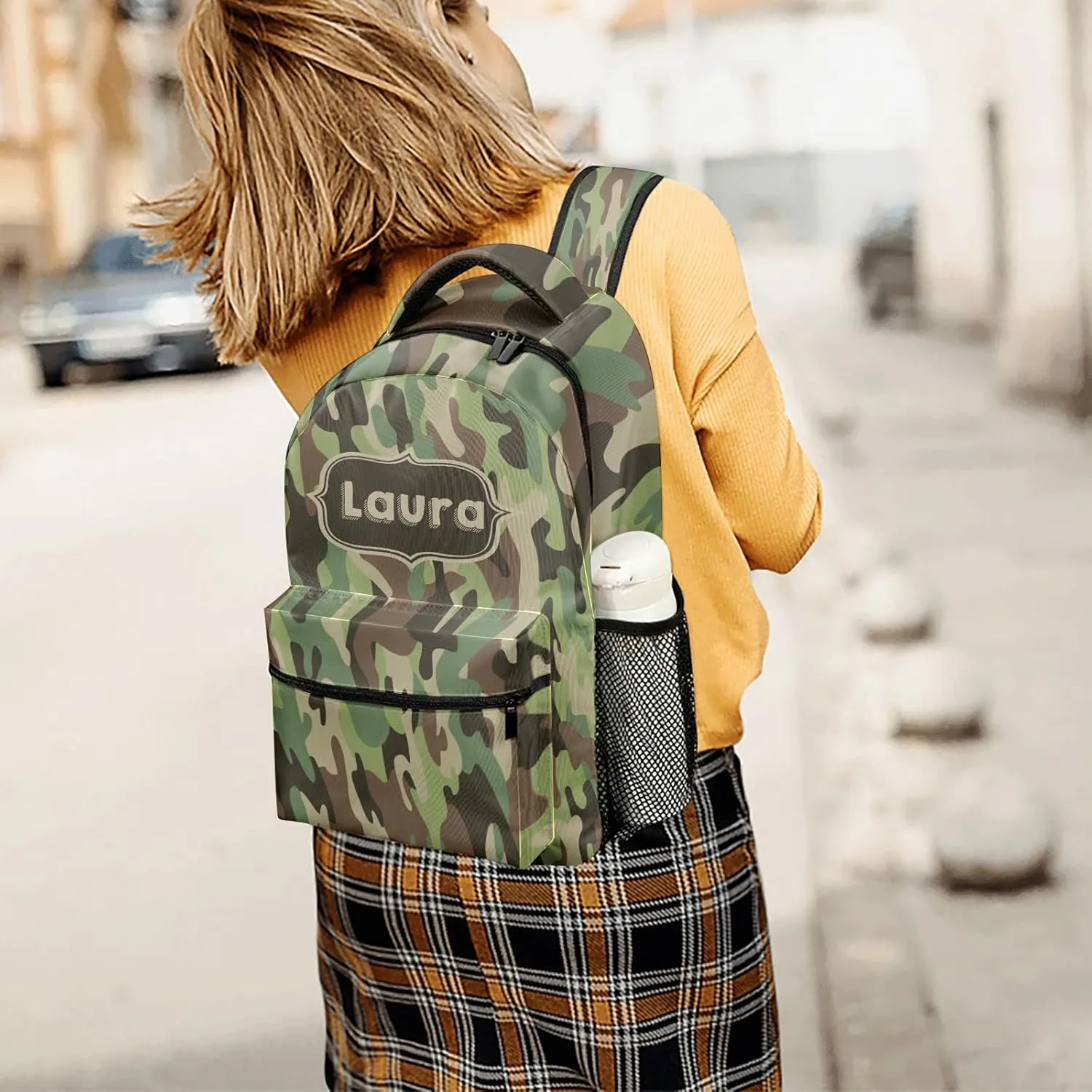 Camouflage Army and Military Backpack Personalized Name Laptop Travel Hiking Camping Daypack
