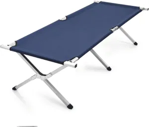 Camp Cots for Adults Oxford Cloth Aluminium Alloy Foldable Camping Bed Breathable Guest Bed or Garden Lounge Chair