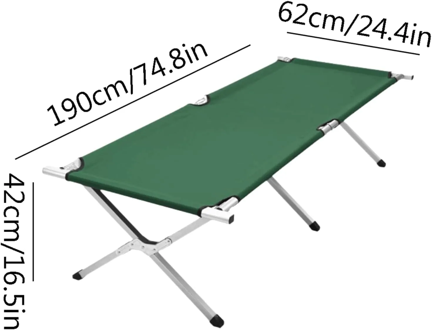 Camp Cots for Adults Oxford Cloth Aluminium Alloy Foldable Camping Bed Breathable Guest Bed or Garden Lounge Chair