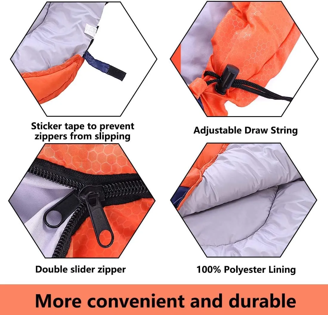 Camping Sleeping Bag 3 Seasons Lightweight &Waterproof with Compression Sack Camping Sleeping Bag Indoor & Outdoor for Adults & Kids
