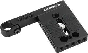 CAMVATE Universal Camera Baseplate with 1/4"-20 Thread Screw and 15mm Single Rod Holder Aluminum Cross Bar - 3094