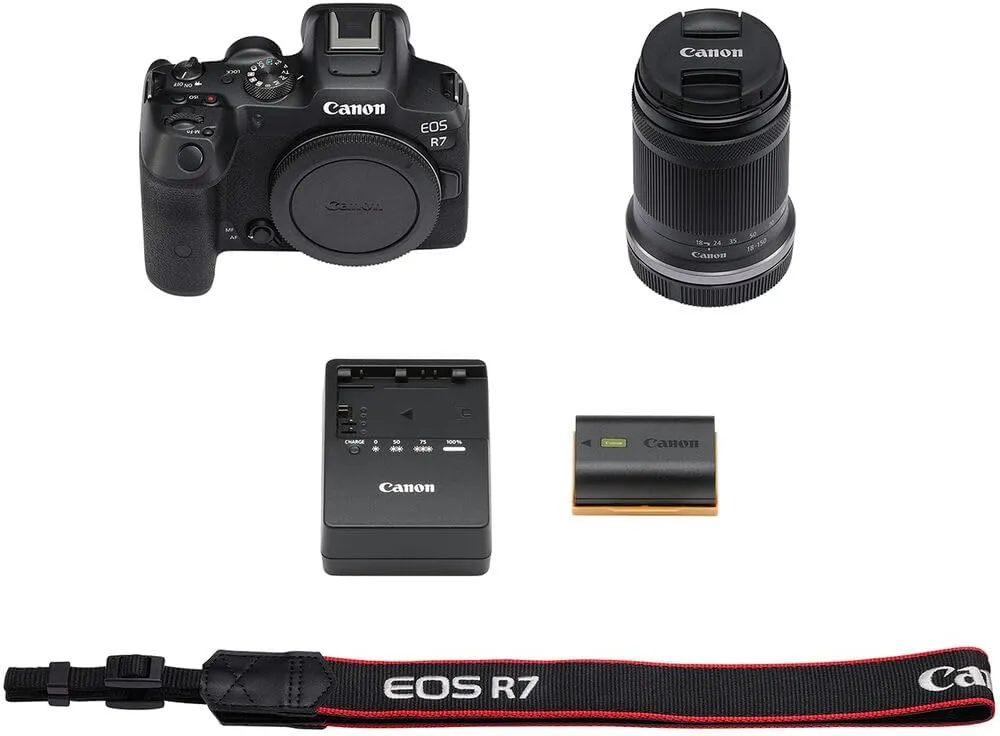 Canon EOS R7 RF-S18-150mm F3.5-6.3 IS STM Lens Kit, Mirrorless Vlogging Camera, 32.5 MP Image Quality, 4K 60p Video, DIGIC X Image Processor, Dual Pixel CMOS AF, Subject Detection, Content Creators