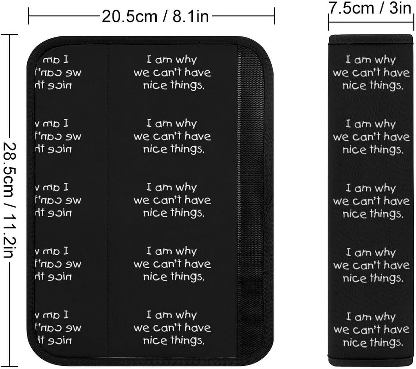 Can't Have Nice Things Fashion Car Seat Belt Cover Pad for Shoulder Bag Camera Soft Comfort Accessories 2PCS