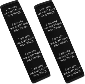 Can't Have Nice Things Fashion Car Seat Belt Cover Pad for Shoulder Bag Camera Soft Comfort Accessories 2PCS
