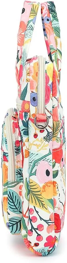 canvalife15-15.6 inch Laptop Shoulder Bag, for MacBook Pro 16, Hp Lenovo Dell 14 inch Waterproof Messenger Bag Case Sleeve (Garden Rose)