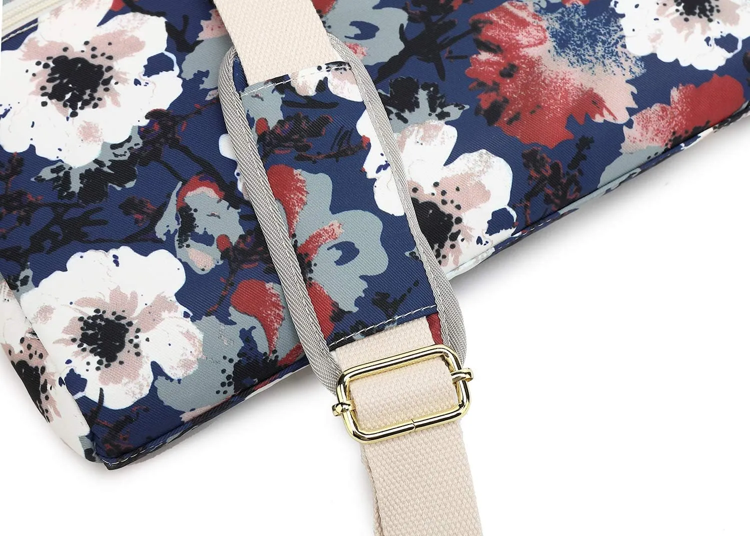 Canvaslove Camellia Pattern Waterproof Laptop Shoulder Messenger Bag Case with Rebound Bubble Protection For Macbook Pro 15 And 14 Inch To 15.6 Inch Laptop