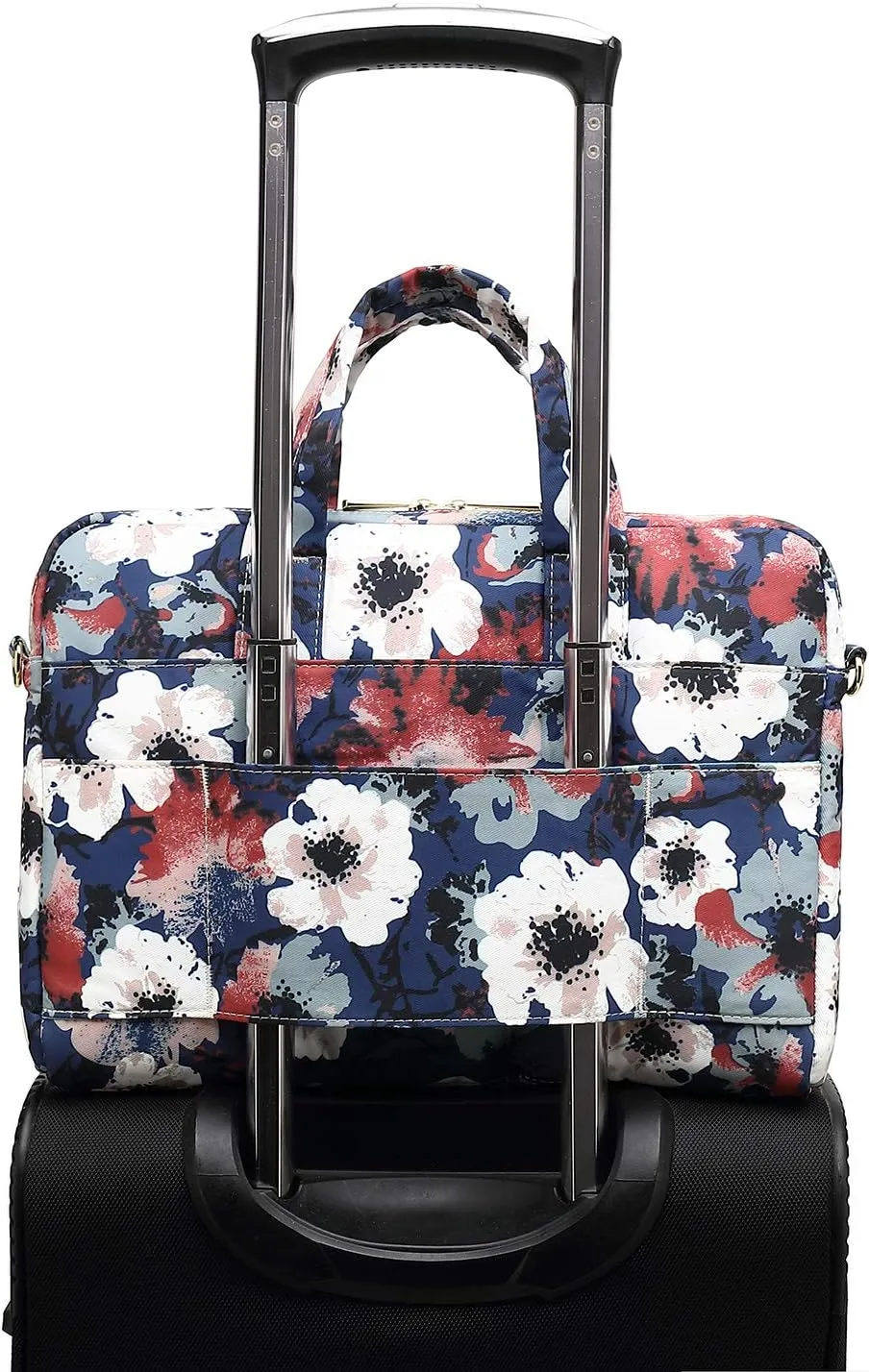 Canvaslove Camellia Pattern Waterproof Laptop Shoulder Messenger Bag Case with Rebound Bubble Protection For Macbook Pro 15 And 14 Inch To 15.6 Inch Laptop