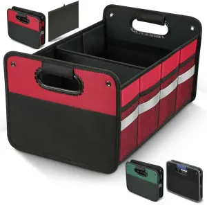 Car Trunk Organizer, Car Storage Organizer, Collapsible Multi Compartment for Car, Suv, Sedan, Truck, 100L, Extra Larger (Red, 50L)