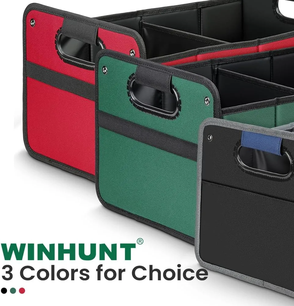 Car Trunk Organizer, Car Storage Organizer, Collapsible Multi Compartment for Car, Suv, Sedan, Truck, 100L, Extra Larger (Red, 50L)