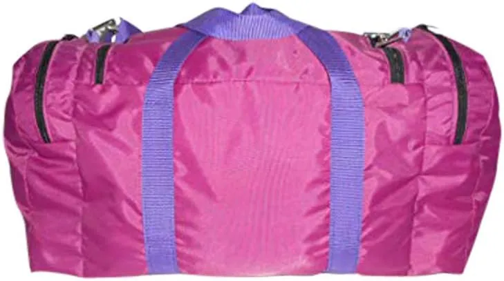 Carry On Size Weekend Bag, Main Compartment And Two End Pockets, Made In USA. (Fuchsia)