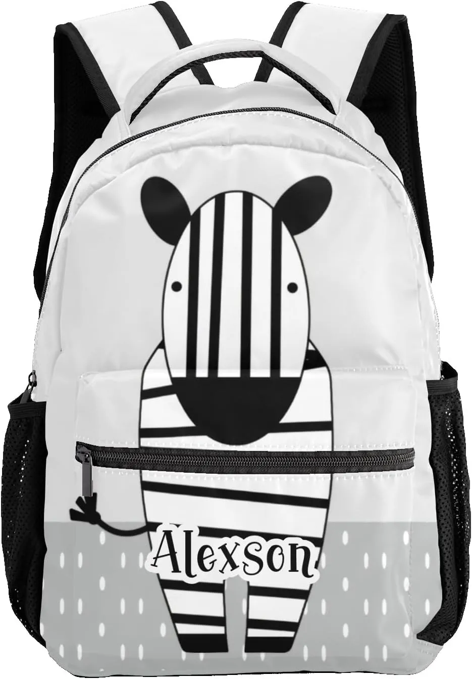 Cartoon Baby Zebra Personalized Kids School Backpack Custom Name for Boys Girls Primary Daypack Bookbag Travel Bag