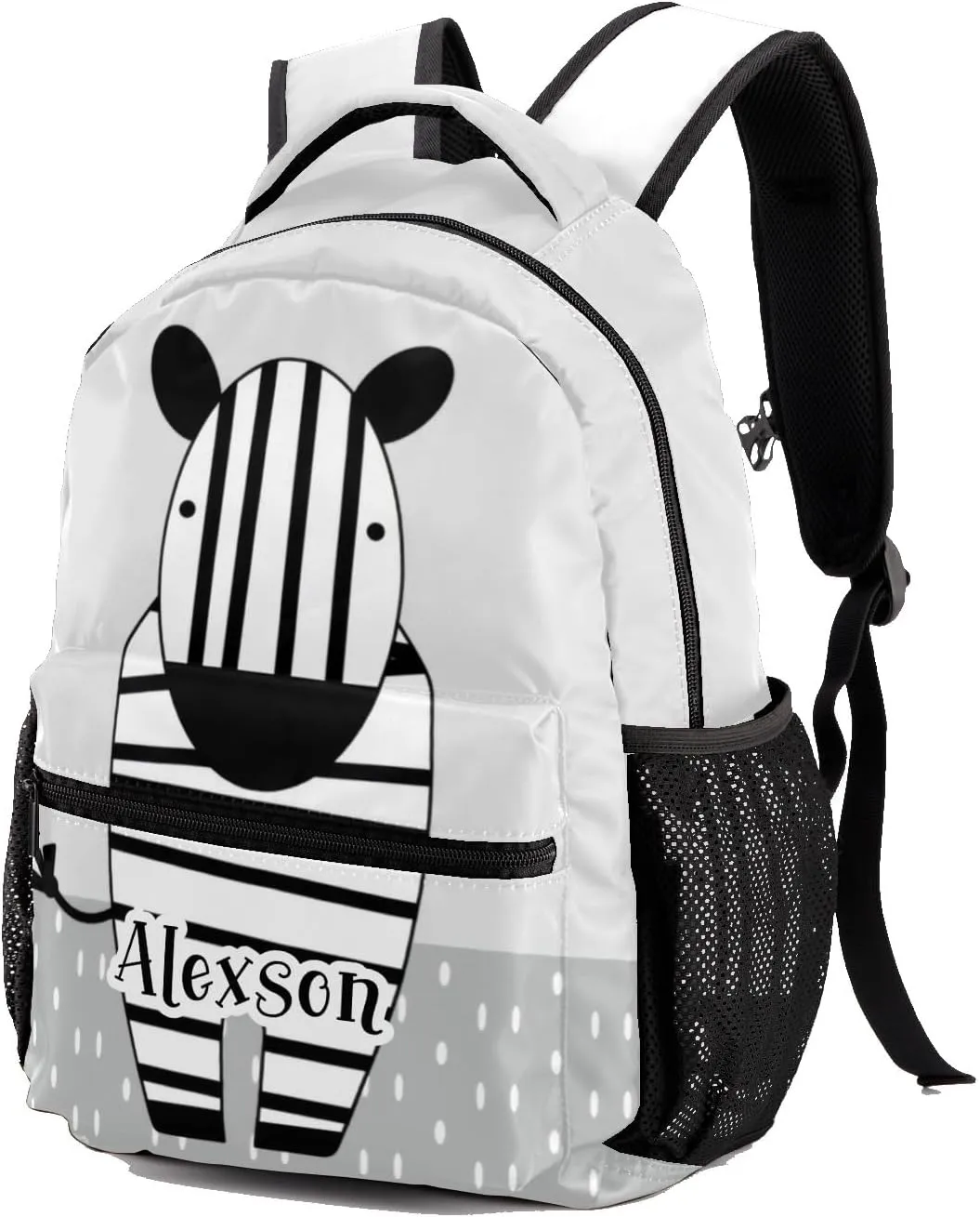 Cartoon Baby Zebra Personalized Kids School Backpack Custom Name for Boys Girls Primary Daypack Bookbag Travel Bag
