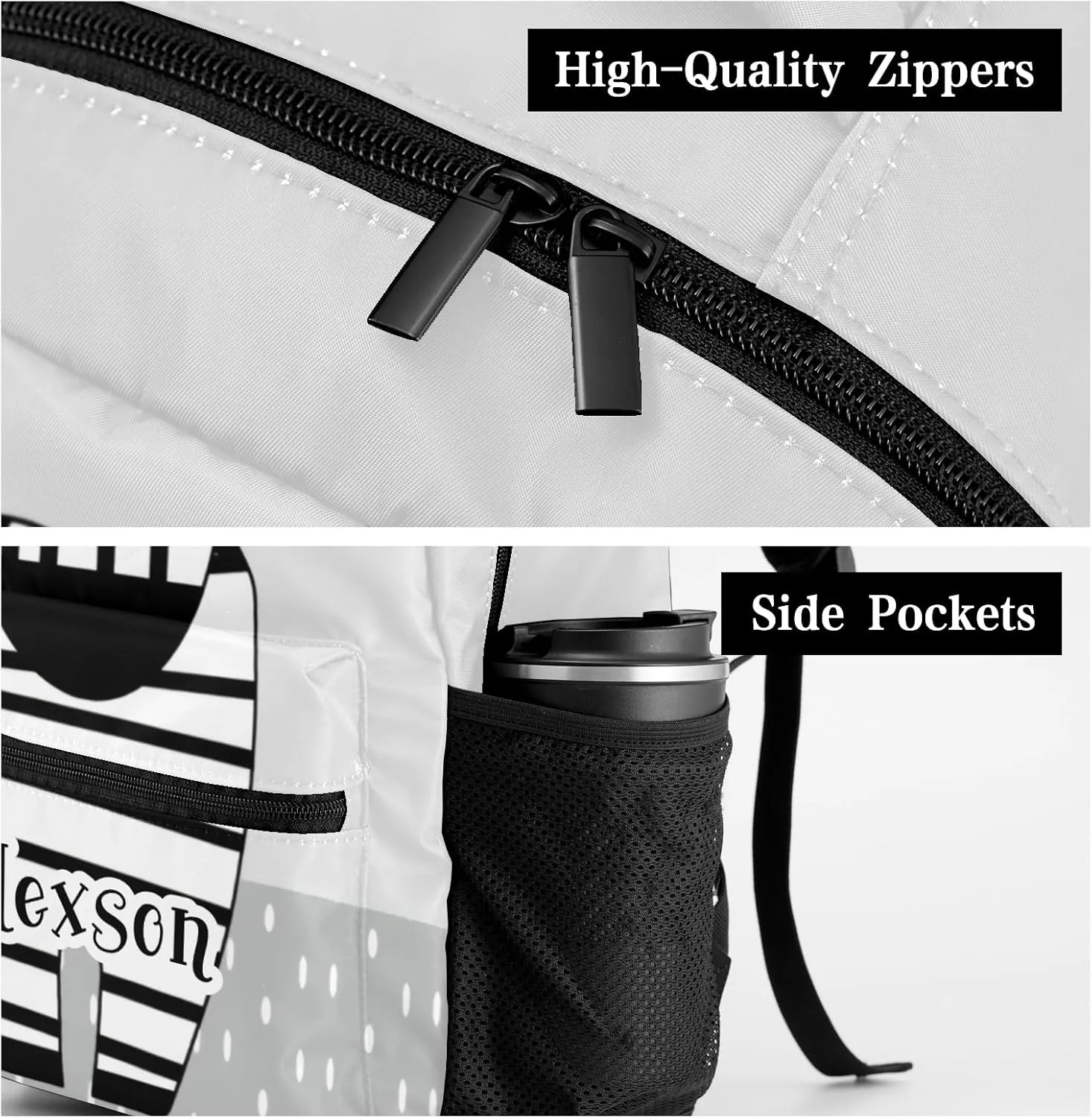Cartoon Baby Zebra Personalized Kids School Backpack Custom Name for Boys Girls Primary Daypack Bookbag Travel Bag