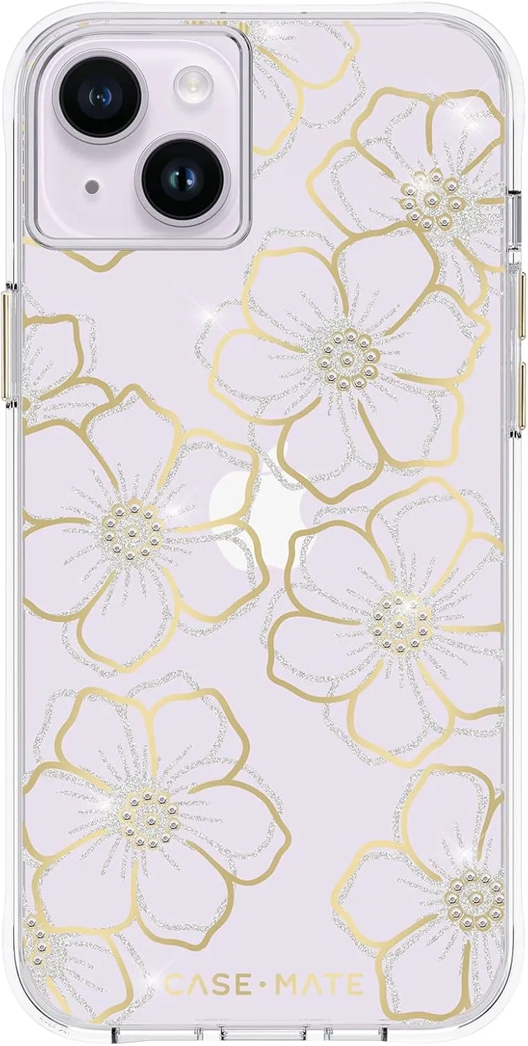 Case-Mate iPhone 14 Plus Case - Floral Gems - With 10ft Drop Protection & Wireless Charging - Luxury Sparkle Rhinestones Case for iPhone 14 Plus - Lightweight, Anti Scratch, Shock Absorbing Materials