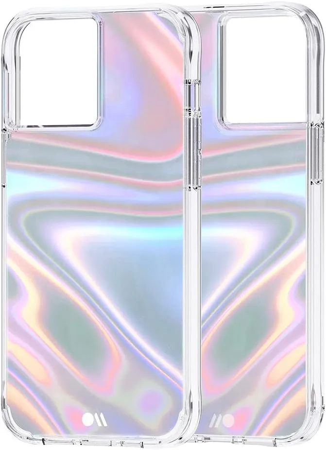 Case-Mate Soap Bubble iPhone 13 Pro Max Case for Women [10ft Drop Protection] [Wireless Charging] Luxury Phone Cover for iPhone 13 Pro Max - Iridescent Swirl Effect, Anti-Scratch, Slim Fit Iridescent