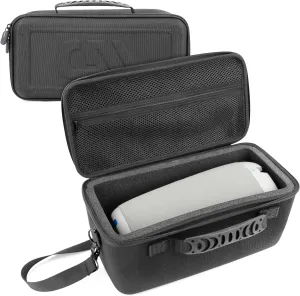 CASEMATIX Travel Case Compatible with Meeting Owl 3, 2, Standard, Pro and Meeting Camera 360 Video Conference Accessories - Rugged Hard-Shell Cases with Shock-Absorbing Foam and Shoulder Strap