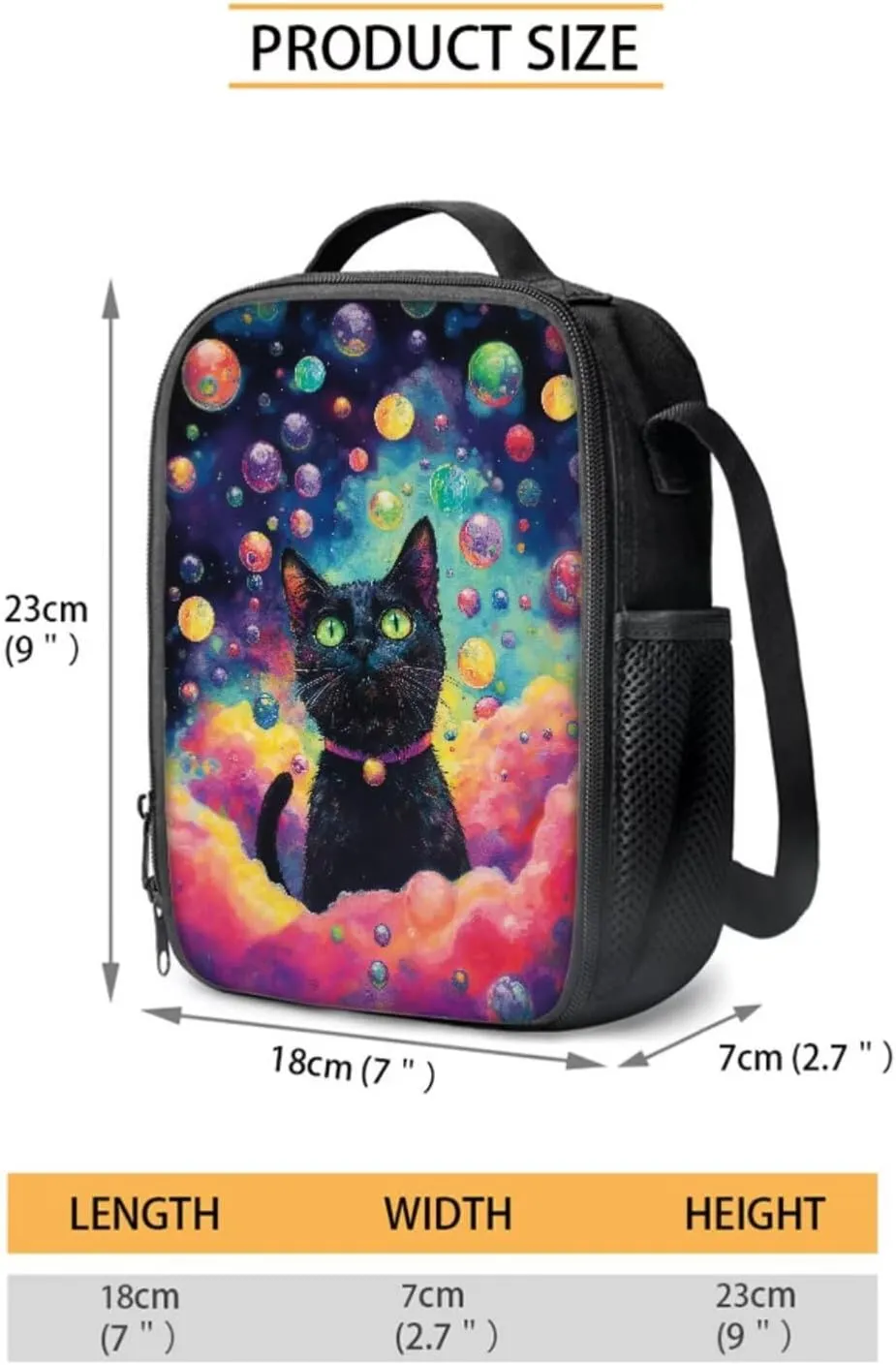 Cat Cloud Bubble Print 4PCS Backpack Set for Boys Girls, Large Capacity Kids Bookbag Set Preschool Kindergarten School Bag with Lunch Box Pencil Case and Water Bottle Holder