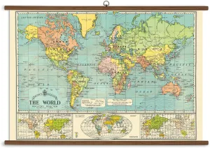 Cavallini Papers World Map Vintage School Chart