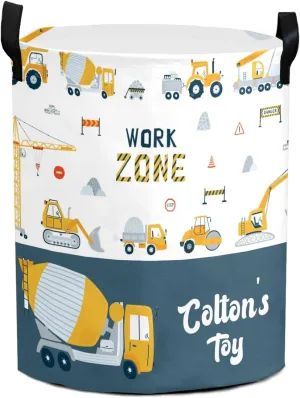 Cement Tanker Truck Construction Personalized Laundry Basket Laundry Hamper Clothes Bag Collapsible Tall with Handles,Waterproof,Storage Baskets for Bathroom College Dorm Family Essentials