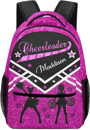 Cheerleader Megenta Cheer Personalized School Backpack for Kid-Boy/Girl Primary Daypack Travel Bookbag