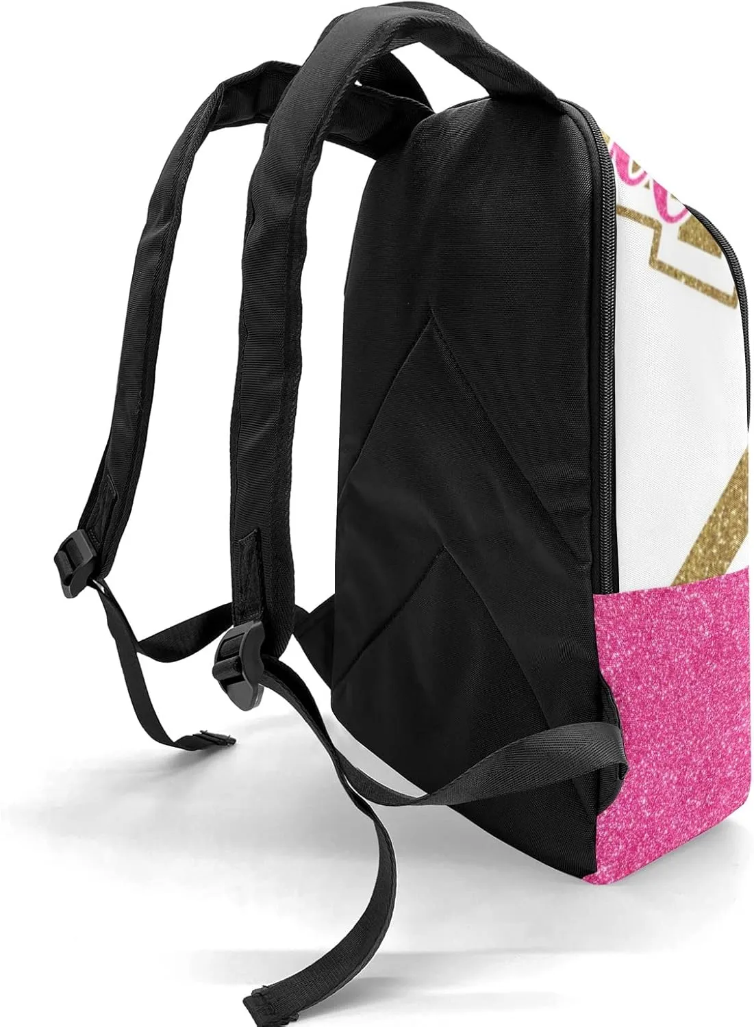 Cheerleader Pink Yellow Personalized Backpack for Teen Boys Girls,Custom Travel Backpack Bookbag Casual Bag Name Gift 11.8"(L) x 5.51"(W) x 17.72"(H)