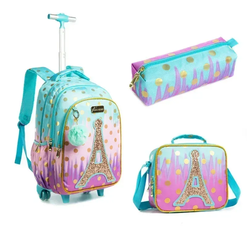 Children's School Rolling Backpack | Wheeled Trolley Bag Set for Boys