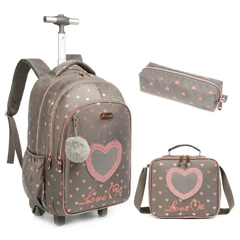 Children's School Rolling Backpack | Wheeled Trolley Bag Set for Boys