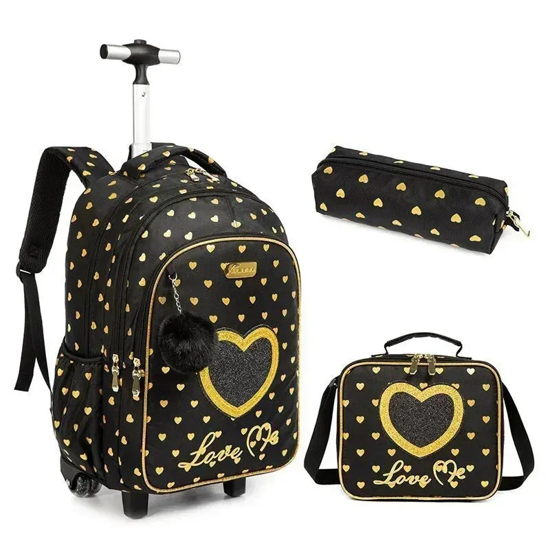 Children's School Rolling Backpack | Wheeled Trolley Bag Set for Boys