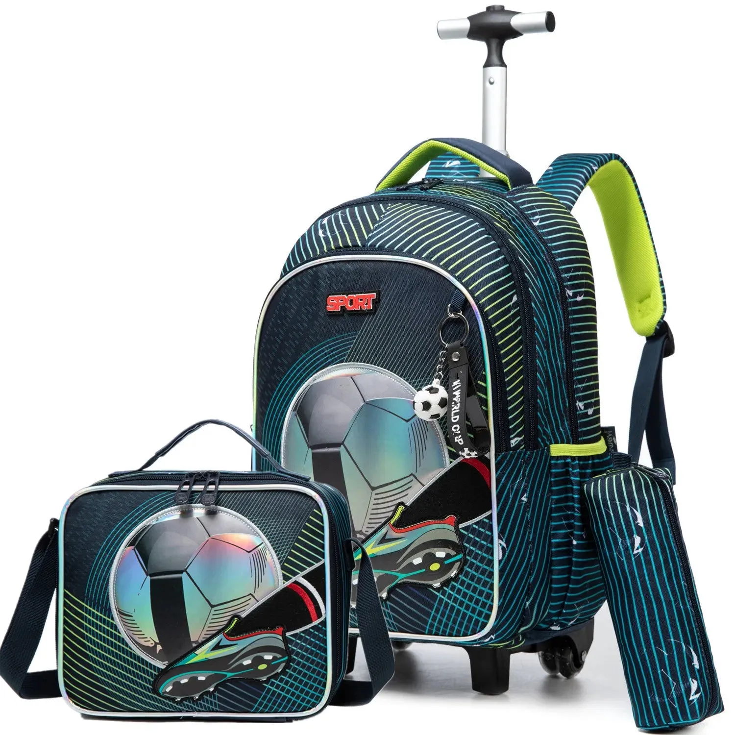 Children's School Rolling Backpack | Wheeled Trolley Bag Set for Boys