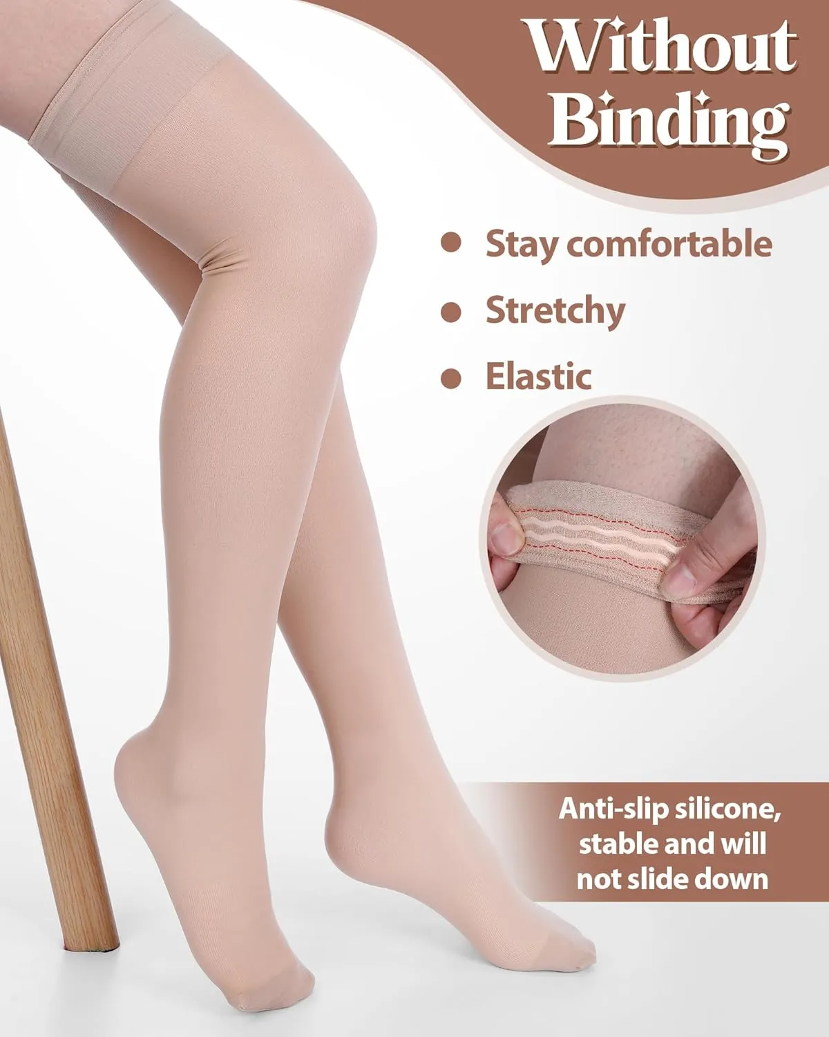 Chuarry 2 Pairs Fleece Lined Sheer Stockings for Women Knee High Leg Warmers Socks Opaque Thermal Long Socks for Cold Weather