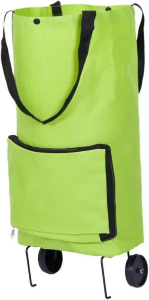Ciieeo Foldable Grocery Cart with Wheels Reusable Shopping Bag Capacity Collapsible Trolley for Travel Camping and Daily Use Green