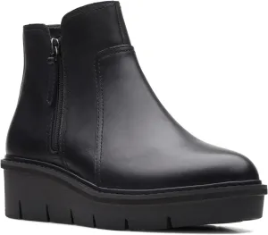 Clarks Women's Airabell Zip Ankle Boot, Black Waterproof Leather, 9.5 Medium