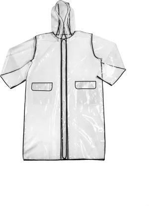 Clear Kids Rain Jacket Child Toddlers Raincoat Waterproof Boys and Girls EVA with Drawcord and Snap Adjustable Cuff