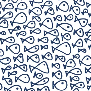 Coastal Collection - Doodle fish ~ Fabric