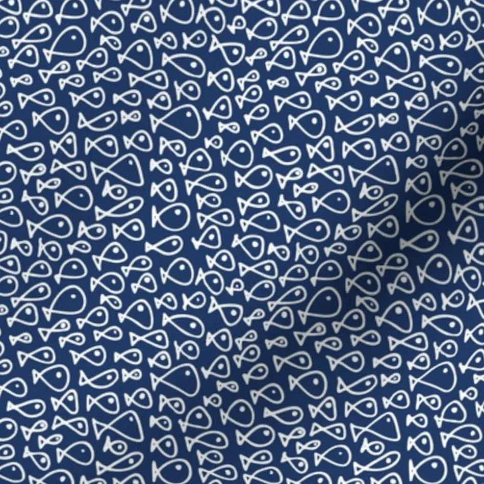 Coastal Collection - Doodle fish - inverted ~ Fabric