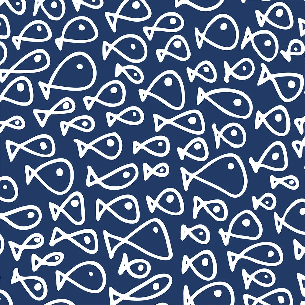Coastal Collection - Doodle fish - inverted ~ Fabric