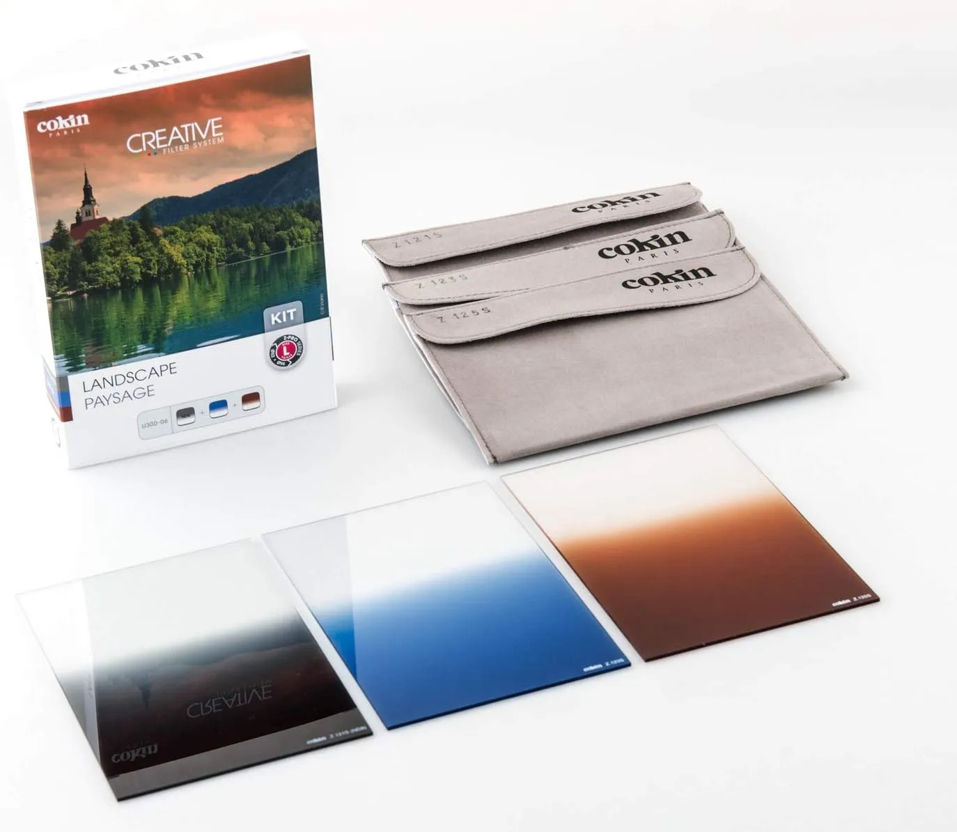 Cokin 3 Piece Landscape Soft-Edge Graduated Neutral Density Gray Filter Kit for Z-Pro Series Holder, Includes GND8 Soft, Gradual Blue Soft and Gradual Tobacco Soft Filter, Large
