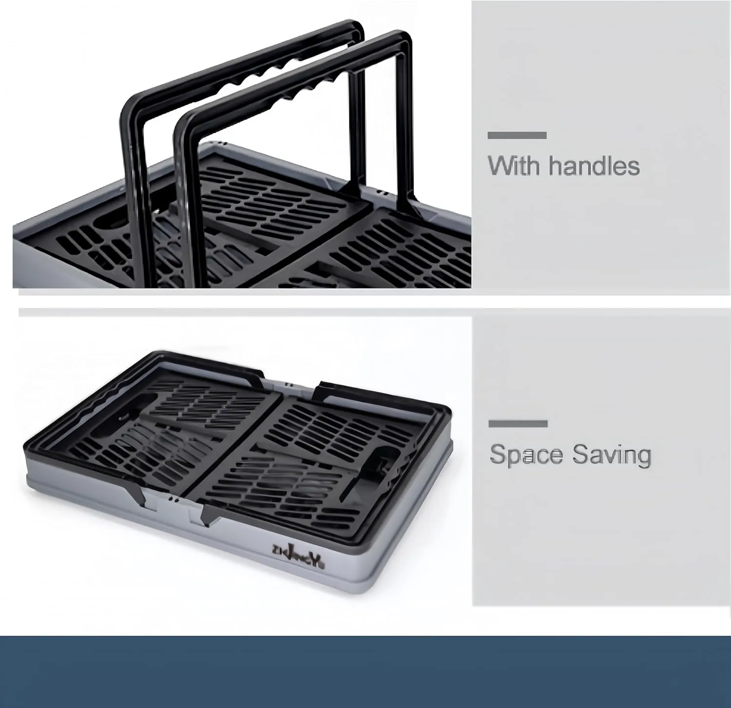 collapsible crates for storage,plastic baskets for organizing,collapsible shopping basket,20L foldable crate with Handles,car storage crate,crate for Kitchen,Bathroom,Medicine,Milk (Black, M)