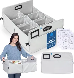 Collapsible Laundry Baskets - 51L (13.5 Gallon) Tote with Handles & Name Tag - Foldable/Folding Laundry Basket - Durable Cloth Laundry Totes - Space-Saving, Laundry Basket Collapsible