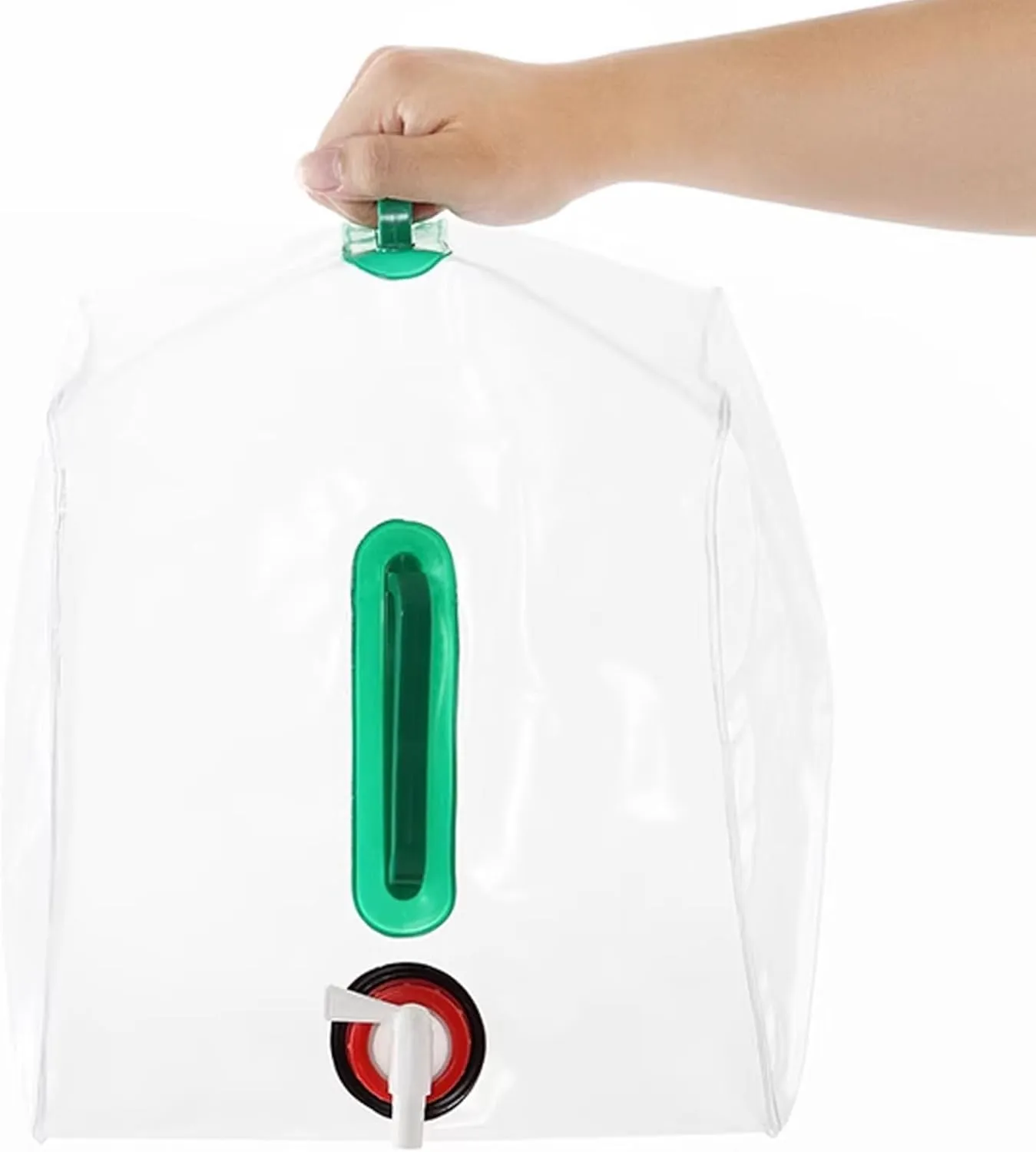 Collapsible Water Container with Spigot, 10L/2.6 Gallon Clear Camping Water Jug, Portable Storage Containers for Outdoors HikingEmergency #