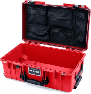 ColorCase Pelican Air 1535 Carry-on Case Red - Medium Size Waterproof Case with Mesh Lid Organizer Only - Black Handles & TSA Locking Latches