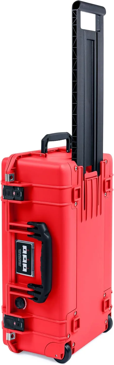 ColorCase Pelican Air 1535 Carry-on Case Red - Medium Size Waterproof Case with Mesh Lid Organizer Only - Black Handles & TSA Locking Latches