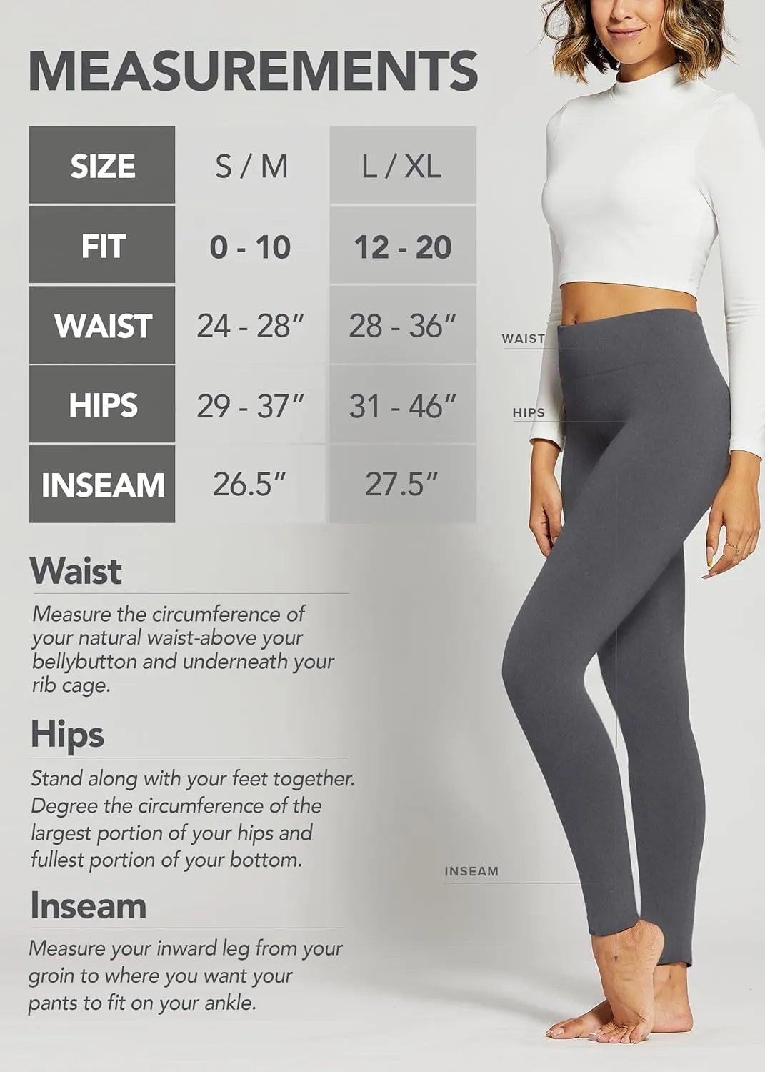 Conceited Fleece Lined Leggings Women - Regular and Plus Size Tights - Premium Fabric in Many Colors