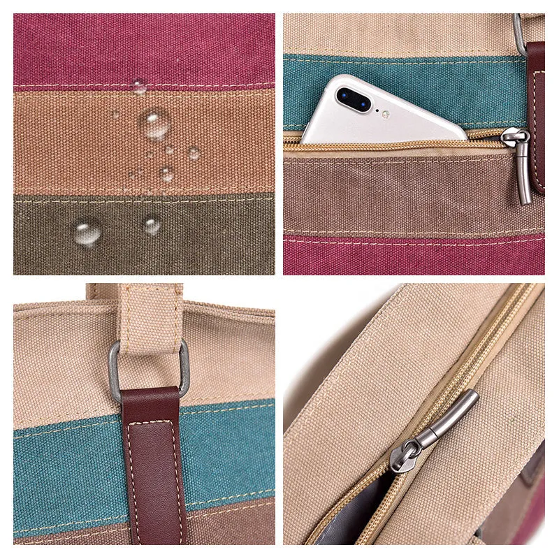 Contrast Stripe Tote Bag