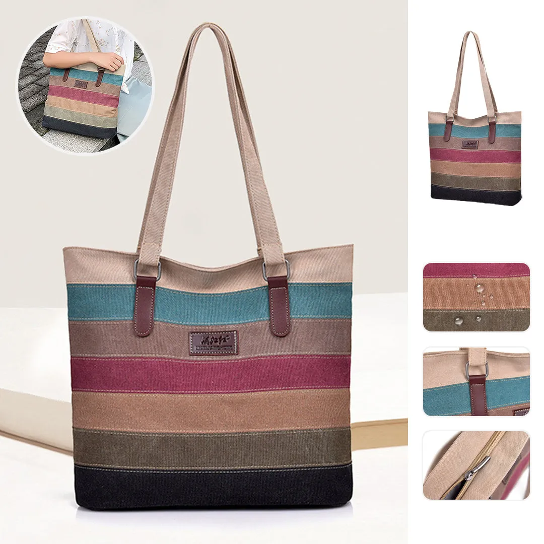 Contrast Stripe Tote Bag
